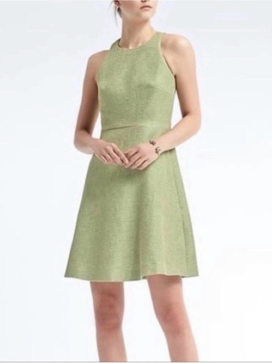Banana Republic Dresses & Skirts - Banana Republic Green Tweed Linen Blend Sheath Dress Size 4 – Sleeveless Classic